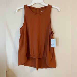 FLX Urban/Commuter Women's Rust Sleeveless High Low Top size medium
